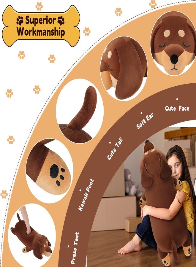 Auspicious beginning 30'' Giant Dachshund Dog Plush Stuffed Animal- Weiner Dog Plush Pillow Plushies, Large Sleeping Dachshund Plush Toy, Cute Hugging Weiner Dog Stuffed Animal, Birthday Gifts for Kids Girls Boys - Image 2